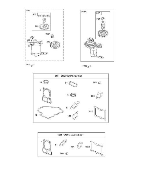 B&S - 10â  100802-0126-H8 F - Motor de arranque eléctrico/Juegos de juntas de la marca Stihl