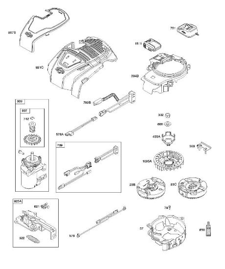 B&S - 10â  103M02-0061-H1 C - Anclaje magnético, mandos, equipo eléctrico, In-Start, motor de arranque, rueda volante de la marca Stihl