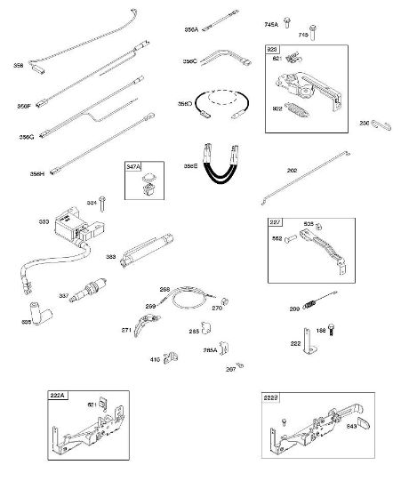 B&S - 10â  104M05-0024-H1 B - Anclaje magnético, mandos, equipo eléctrico, resorte de regulador, bují­a de encendido de la marca Stihl