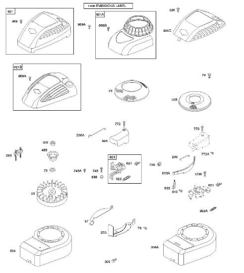 B&S - 10â  10A902-2128-E1 B - Carcasa/revestimientos ventilador, freno, volante de la marca Stihl