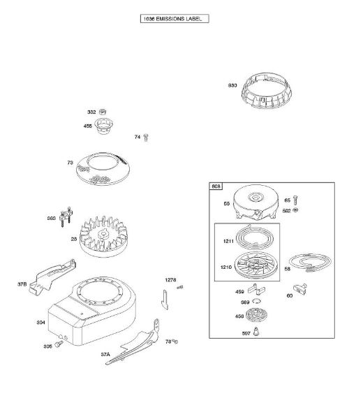 B&S - 10â  10F902-0110-B1 B - Carcasa/revestimientos ventilador, volante, arranque con rebobinado de la marca Stihl