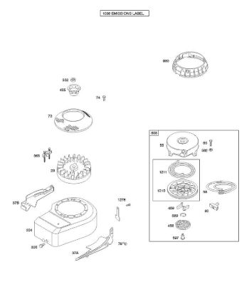B&S - 10â  10F902-0111-B1 B - Carcasa/revestimientos ventilador, volante, arranque con rebobinado de la marca Stihl