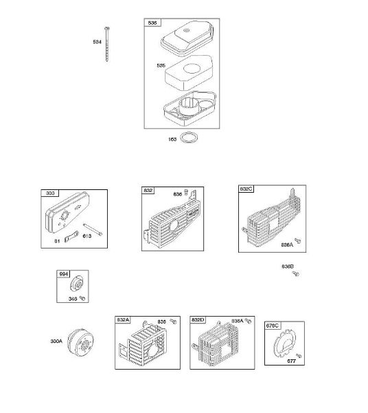 B&S - 10â  10T502-1111-B1 A - Depurador de aire, sistema de escape de la marca Stihl