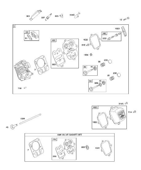 B&S - 11â  110492-0165-E1 C - Culata, juego de juntas válvula de la marca Stihl