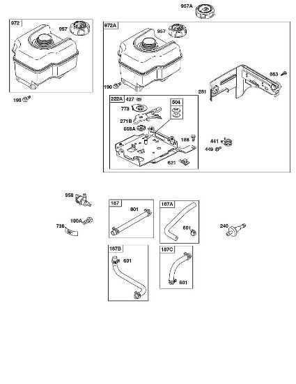 B&S - 11â  110492-0165-E1 G - Depósito de combustible, mangueras de combustible de la marca Stihl