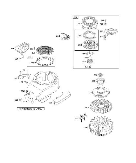 B&S - 12â  122H82-0125-01 C - Carcasa/revestimientos ventilador, volante, arranque con rebobinado de la marca Stihl
