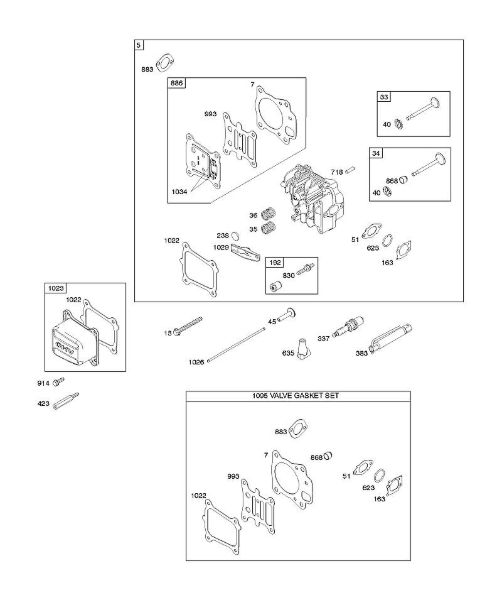 B&S - 12â  122Q02-0171-B1 F - Culata, juego de juntas válvulas, válvulas de la marca Stihl