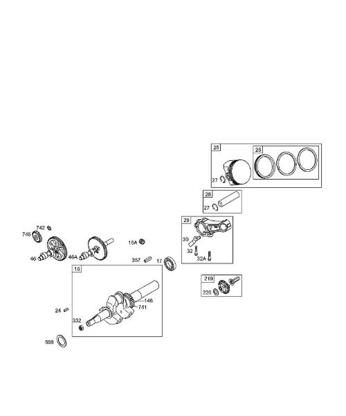 B&S - 12â  126492-0165-E1 D - Levas, cigüeóal, conjunto pistones de la marca Stihl
