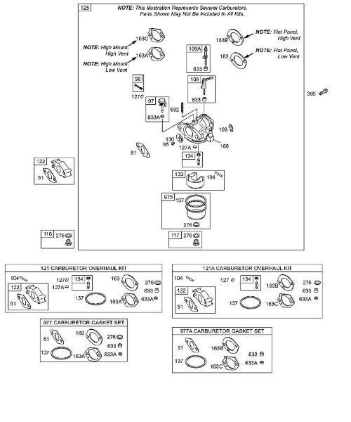 B&S - 12â  126492-0165-E1 E - Carburador, mandos, juegos de juntas carburador de la marca Stihl