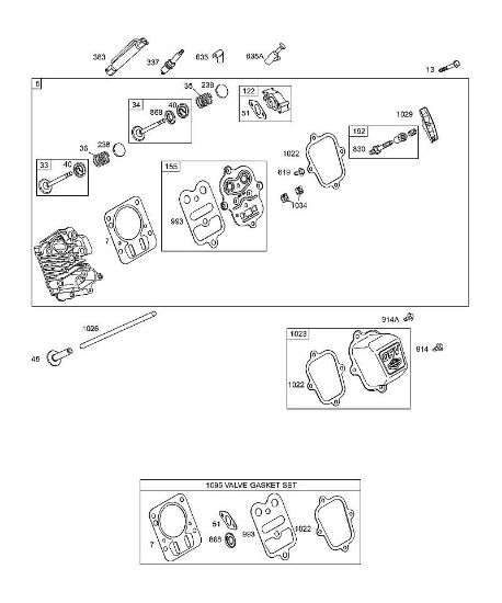 B&S - 12â  126492-0165-E1 I - Culata, juegos de juntas válvula, válvulas de la marca Stihl