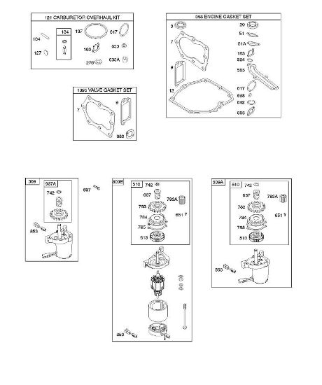 B&S - 12â  126T02-0198-B1 F - Arranque eléctrico, juegos de juntas de la marca Stihl