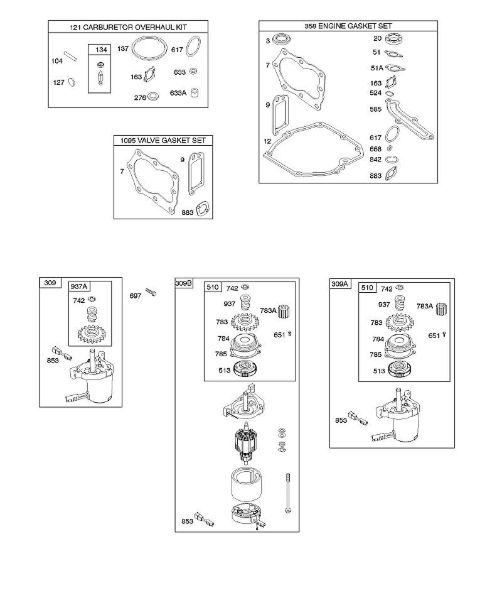 B&S - 12â  126T02-6198-H1 F - Arranque eléctrico, juegos de juntas de la marca Stihl