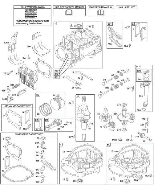 B&S - 12â  12F807-1310-01 D - Levas, cigüeóal, cilindro, cárter motor, juego/juntas, lubricación, conjunto pistones, válvulas de la marca Stihl