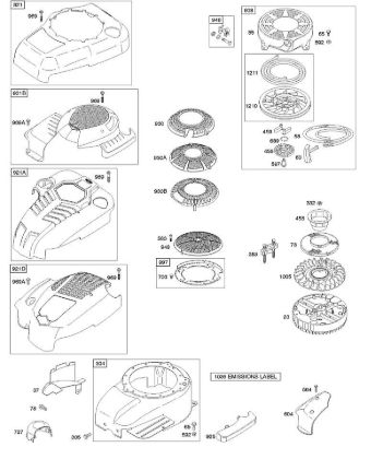 B&S - 12â  12Q502-0194-B1 B - Carcasa/revestimientos ventilador, volante, arranque con rebobinado de la marca Stihl