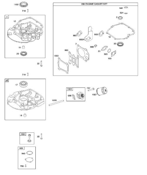 B&S - 12â  12Q902-0154-B1 J - Juego de juntas motor, cárter de la marca Stihl