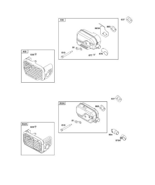 B&S - 12â  12Q902-0169-B1 H - Sistema de escape de la marca Stihl