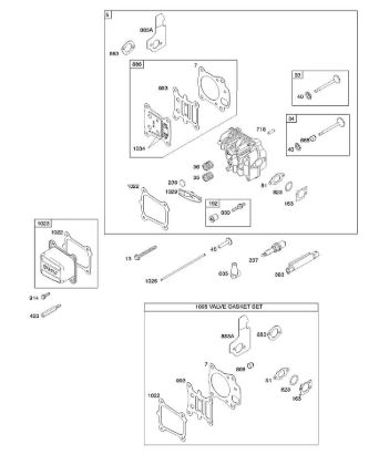 B&S - 12â  12Q902-0171-B1 G - Culata, juego de juntas válvulas, válvulas de la marca Stihl