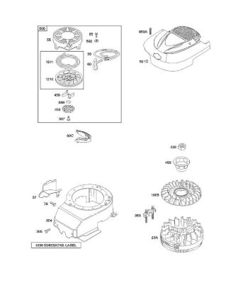 B&S - 12â  12X802-0115-E1 B - Carcasa/revestimientos ventilador, volante, arranque con rebobinado de la marca Stihl
