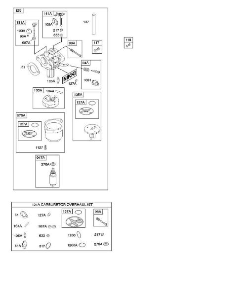 B&S - 21â  21B807-0135-B1 D - Carburador, juego de revisión carburador de la marca Stihl