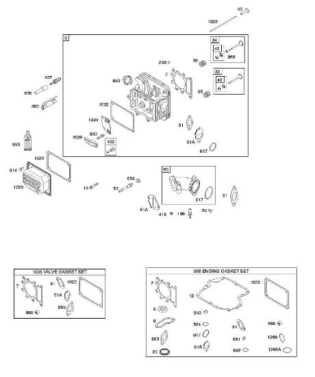 B&S - 21â  21B807-0135-B1 F - Culata, juego de juntas motor, juegos de juntas válvula, colector de admisión, válvulas de la marca Stihl