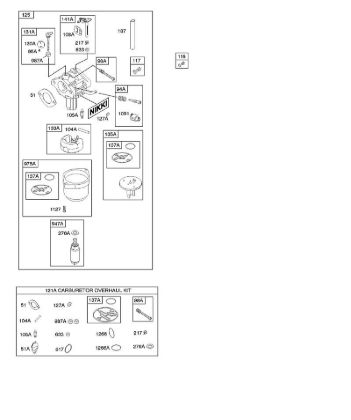 B&S - 21â  21B807-0668-B1 D - Carburador, juego de revisión carburador de la marca Stihl
