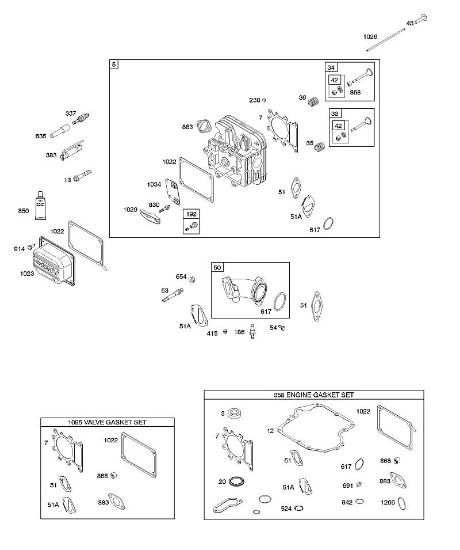 B&S - 21â  21R602-0014-H1 E - Culata, juego de juntas motor, juegos de juntas válvula, colector de admisión, válvulas de la marca Stihl