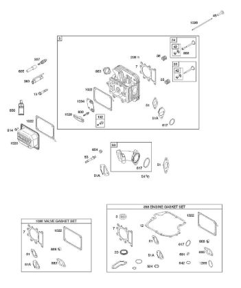 B&S - 21â  21R807-0002-B1 E - Culata, juego de juntas motor, juegos de juntas válvula, colector de admisión, válvulas de la marca Stihl