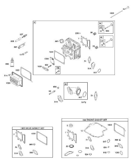B&S - 21â  21R807-0002-B1 E - Culata, juego de juntas motor, juegos de juntas válvula, colector de admisión, válvulas de la marca Stihl