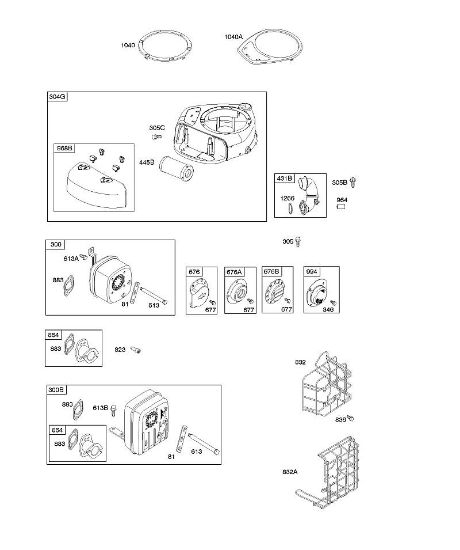 B&S - 21â  21R807-0012-B1 A - Depurador de aire, carcasa de ventilador, sistema de escape de la marca Stihl