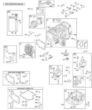 B&S - 28â  28B707-1146-E1 E - Cilindro, pistón/segmentos, cigüeóal, juegos de juntas, cárter de la marca Stihl
