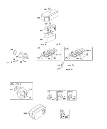 B&S - 28â  28M707-1183-E1 A - Depurador de aire, silenciador, deflectores de la marca Stihl