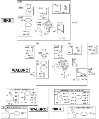 B&S - 28â  28M707-1183-E1 D - Carburador, juegos de juntas de la marca Stihl