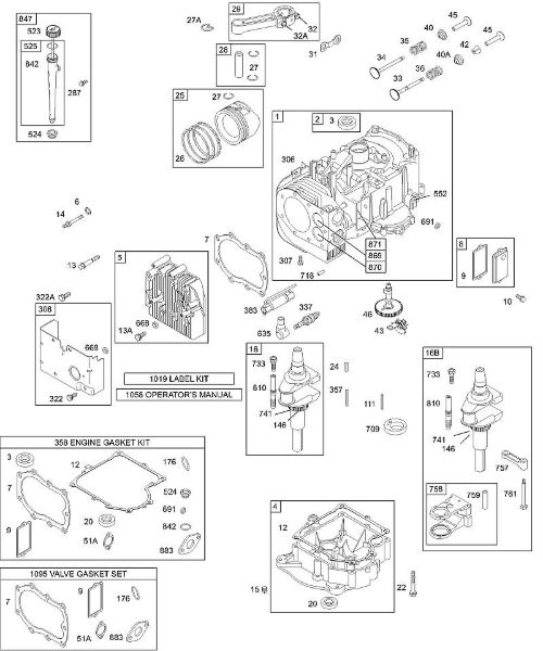 B&S - 28â  28M707-1183-E1 F - Cilindro, culata, aceite, pistón, cárter, cigüeóal, junta de la marca Stihl