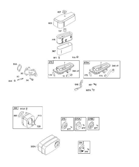 B&S - 28â  28M707-1194-E1 A - Depurador de aire, silenciador, deflectores de la marca Stihl