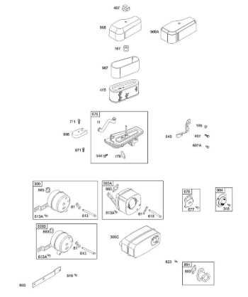 B&S - 28â  28N707-1139-E1 A - Depurador de aire, silenciador de la marca Stihl