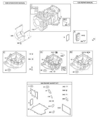 B&S - 31â  311707-0146-E1 F - Cilindro, cárter, juego de juntas de la marca Stihl