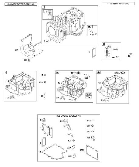 B&S - 31â  311707-0146-E1 F - Cilindro, cárter, juego de juntas de la marca Stihl