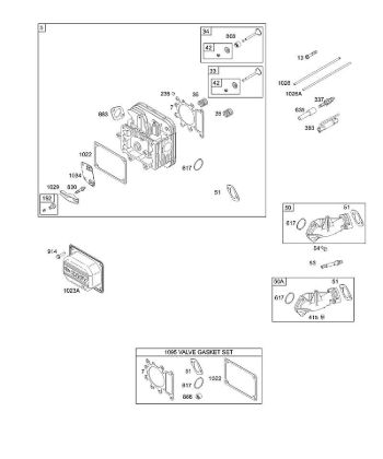 B&S - 31â  311707-0146-E1 H - Culata, colector de admisión, juego de juntas válvula de la marca Stihl