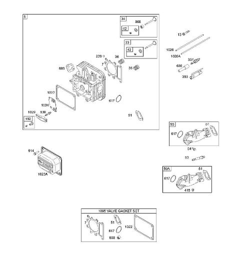 B&S - 31â  311707-0146-E1 H - Culata, colector de admisión, juego de juntas válvula de la marca Stihl