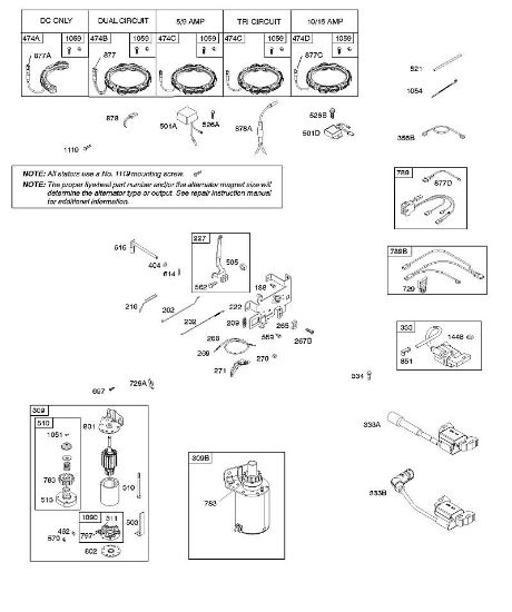 B&S - 31â  31G777-0148-B1 B - Alternador, mandos, arranque eléctrico, resorte de regulador, encendido de la marca Stihl