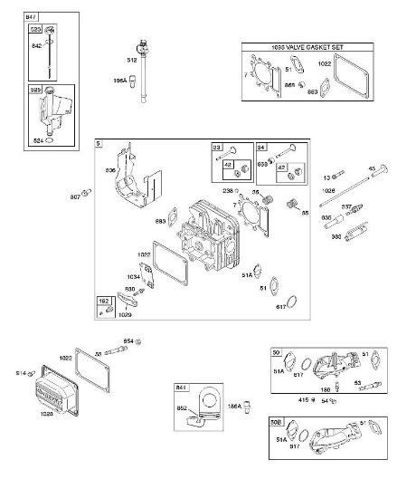 B&S - 31â  31G777-0300-B1 E - Culata, juego de juntas válvula, colector de admisión, válvulas de la marca Stihl