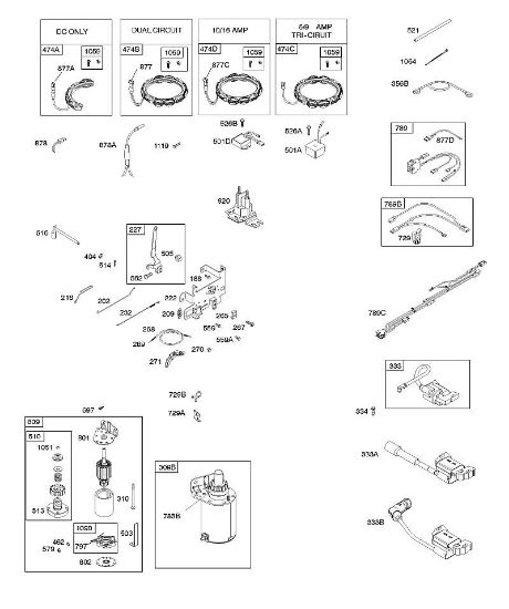 B&S - 31â  31R507-0008-B1 B - Generador, mandos, mazo de cables, arrancador eléctrico, resorte de regulador, encendido, ReadyStart de la marca Stihl