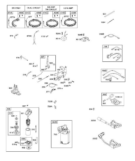 B&S - 31â  31R777-0007-B1 D - MANDOS, ALTERNADOR, CONJ. DE CABLES, ARRANQUE ELí‰CTRICO, RESORTE DEL REGULADOR, ENCENDIDO de la marca Stihl