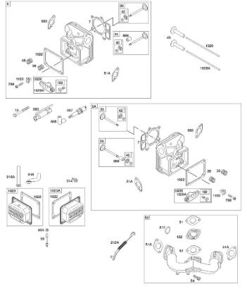 B&S - 40â  401577-0124-B1 D - Culata, tapa de balancines, colector de admisión de la marca Stihl