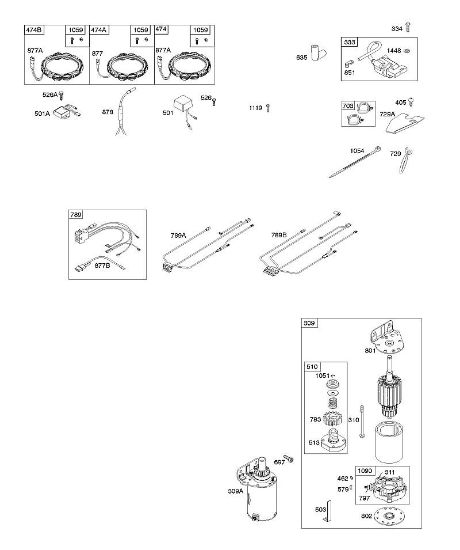 B&S - 40â  401577-0130-B1 A - Generador, mazo de cable, motor de arranque, encendido de la marca Stihl
