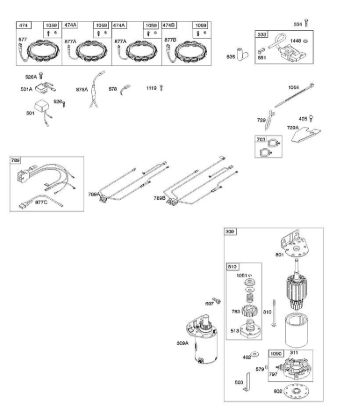 B&S - 40â  405577-0112-E1 A - Generador, mazo de cable, motor de arranque, encendido de la marca Stihl