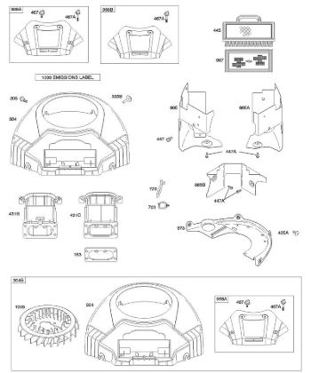 B&S - 40â  405777-0113-E1 A - Depurador de aire, carcasa de ventilador de la marca Stihl