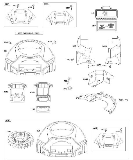 B&S - 40â  405777-0126-E1 A - Depurador de aire, carcasa de ventilador de la marca Stihl