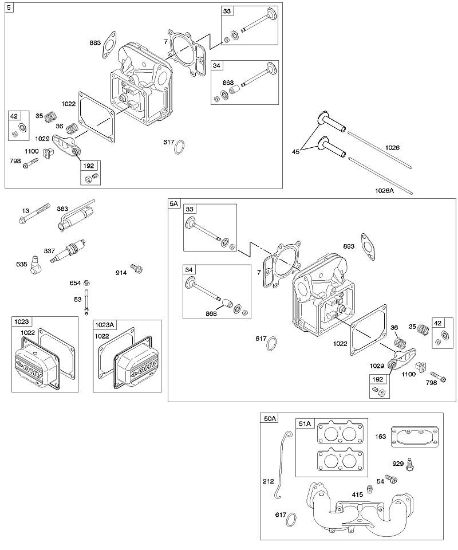 B&S - 40â  405777-0126-E1 F - Culata, colector de admisión, válvulas de la marca Stihl