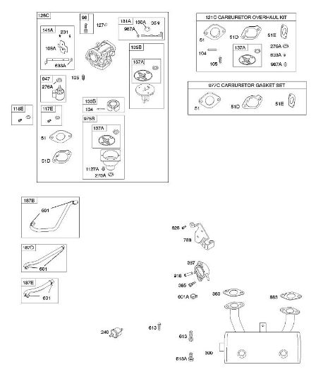 B&S - 40â  407577-0111-E1 D - Carburador, sistema de escape, suministro de combustible, juego de revisión carburador de la marca Stihl